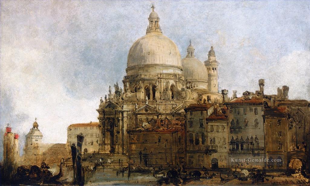 Blick auf die Kirche santa maria della salute auf dem Canal Venice mit dogana jenseits von David Roberts Ölgemälde